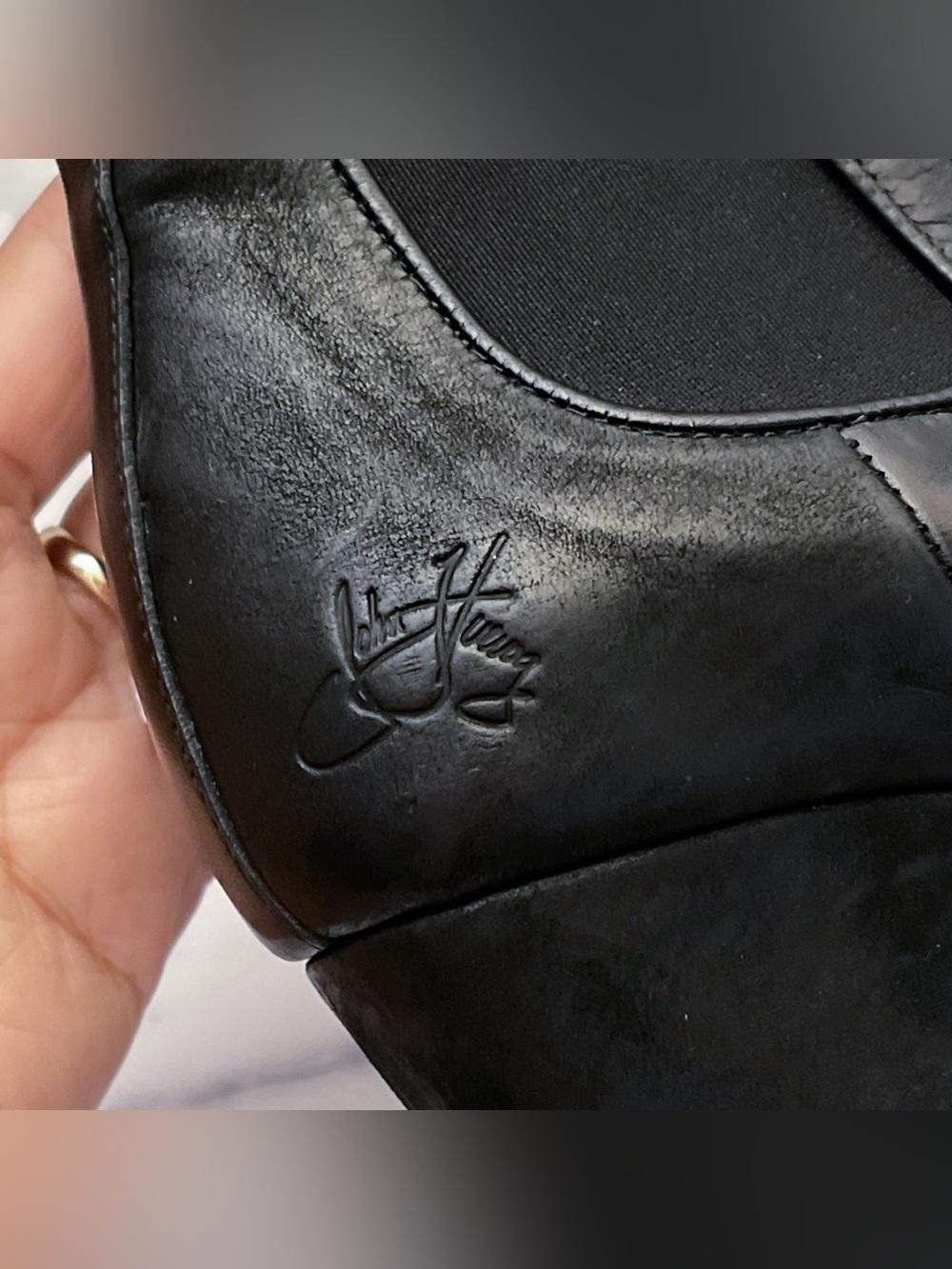 John Fluevog Fast Cars Le Mans Platform Chelsea Boots Black 8 EUC - Picture 3 of 12